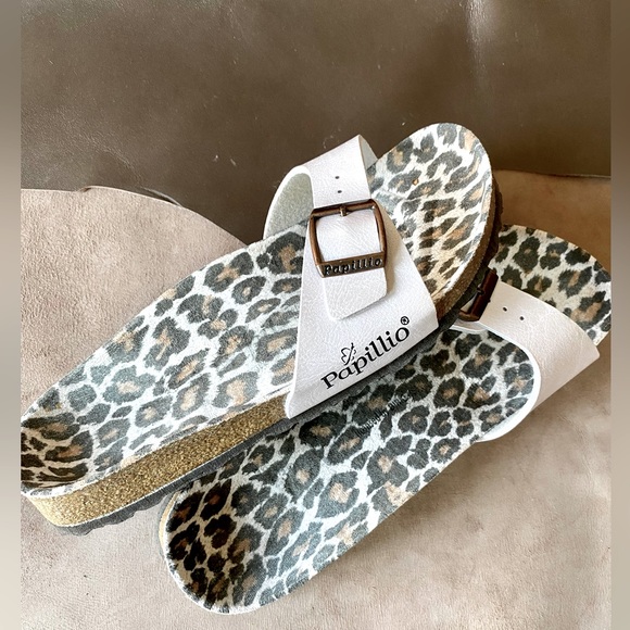 Pearly pink Birkenstock Papillio 7, soft animal print footbed. - Picture 5 of 5